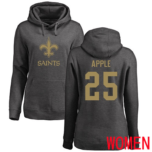 New Orleans Saints Ash Women Eli Apple One Color NFL Football #25 Pullover Hoodie Sweatshirts->nfl t-shirts->Sports Accessory